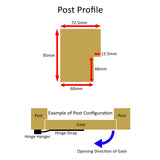 Pair of 95 mm x 60 mm Redwood Gate Posts for Cottage Gates