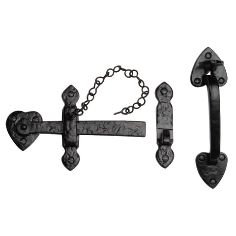 Tudor Gate Latch Black Iron TC565